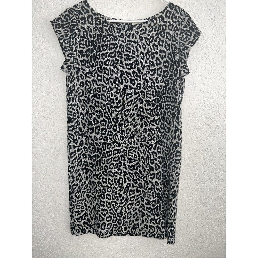 𝅺JOIE Leopard Print Dress Shirt Dress Short Sleeve size Small/Medium Career (G)